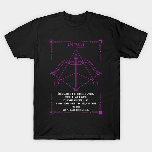 Sagittarius  Zodiac Sygns Symbol With Sexy Personality Quote T-Shirt by TSHIRT PLACE